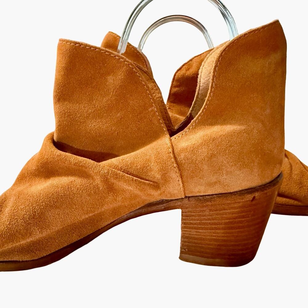 Sundance Suede Leather Open Toe Ankle Booties Chunky Heel Shoes Boots 40 9 / 9.5 - Picture 11 of 16